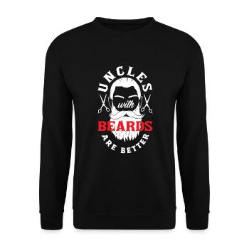 Bartpflege Bart Liebhaber Männer Bart - Unisex Pullover - Schwarz - Vorne - Alina (178cm) & Michal (187cm)