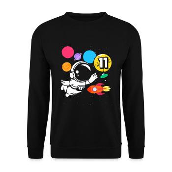 11e anniversaire Anniversaire des astronautes des garçons - Sweat-shirt Unisexe - noir - Devant - Alina (178cm) & Michal (187cm)