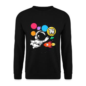 14e anniversaire Anniversaire des astronautes des garçons - Sweat-shirt Unisexe - noir - Devant - Alina (178cm) & Michal (187cm)