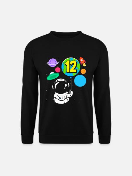 12th Birthday Boys Astronaut Birthday - Unisex Sweatshirt - black