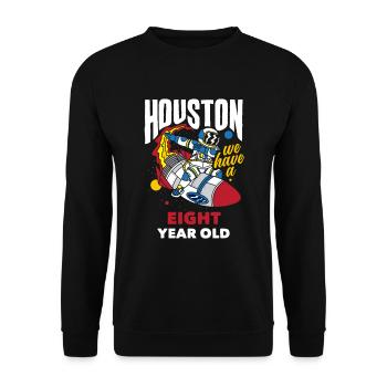 8ème anniversaire Garçons 8 ans Astronaute Anniversaire - Sweat-shirt Unisexe - noir - Devant - Alina (178cm) & Michal (187cm)