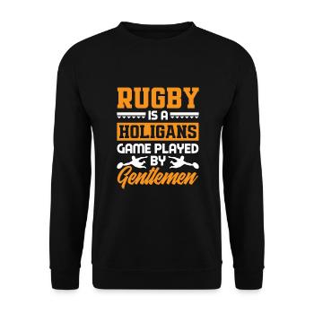 Rugby Is a Hooligans Game Played by Gentlemen - Unisex Sweatshirt - black - Front - Alina (178cm) & Michal (187cm)