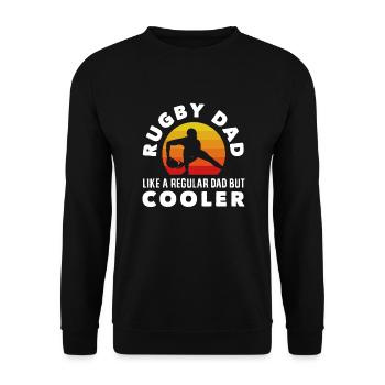 Rugby Dad Like A Regular Dad But Cooler - Unisex Pullover - Schwarz - Vorne - Alina (178cm) & Michal (187cm)