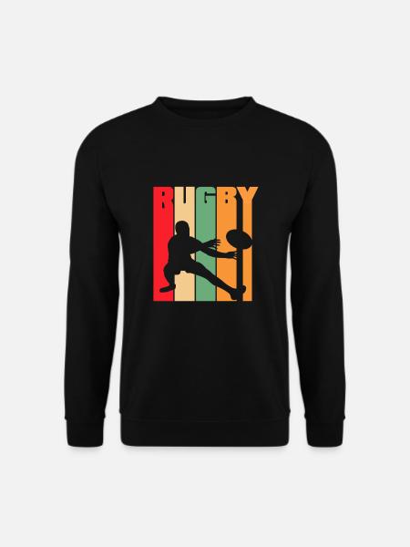 Rugby Retro Silhouette Design - Unisex Sweatshirt - black