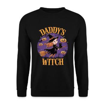 La petite sorcière de papa de la sorcière d’Halloween - Sweat-shirt Unisexe - noir - Devant - Alina (178cm) & Michal (187cm)