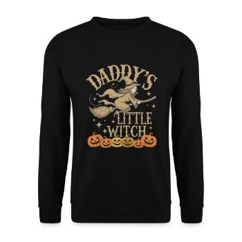La petite sorcière de papa de la sorcière d’Halloween - Sweat-shirt Unisexe - noir - Devant - Alina (178cm) & Michal (187cm)