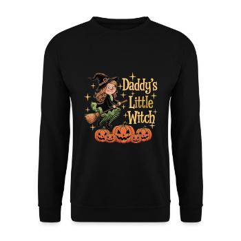 La petite sorcière de papa de la sorcière d’Halloween - Sweat-shirt Unisexe - noir - Devant - Alina (178cm) & Michal (187cm)