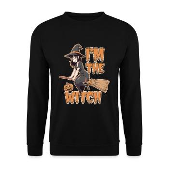 Sorcière d’Halloween Je suis la sorcière Halloween - Sweat-shirt Unisexe - noir - Devant - Alina (178cm) & Michal (187cm)