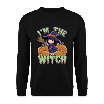 Sorcière d’Halloween Je suis la sorcière Halloween - Sweat-shirt Unisexe - noir - Devant - Alina (178cm) & Michal (187cm)