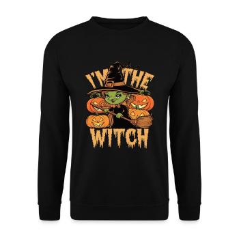 Sorcière d’Halloween Je suis la sorcière Halloween - Sweat-shirt Unisexe - noir - Devant - Alina (178cm) & Michal (187cm)
