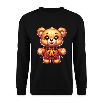 Halloween Teddy Bear Halloween Bear - Unisex Sweatshirt - black - Front - Alina (178cm) & Michal (187cm)