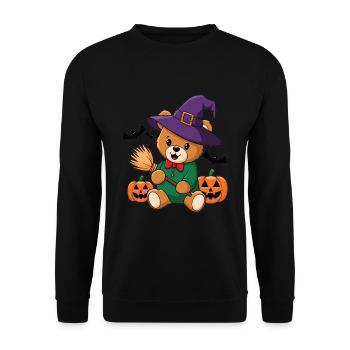 Halloween Teddy Bear Halloween Bear - Unisex Sweatshirt - black - Front - Alina (178cm) & Michal (187cm)
