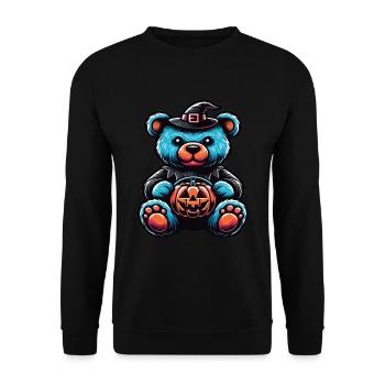 Halloween Teddy Bear Halloween Bear - Unisex Sweatshirt - black - Front - Alina (178cm) & Michal (187cm)