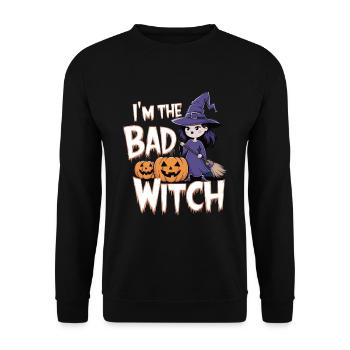 Sorcière d’Halloween Je suis la mauvaise sorcière - Sweat-shirt Unisexe - noir - Devant - Alina (178cm) & Michal (187cm)