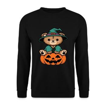 Ours en peluche d’Halloween Ours d’Halloween - Sweat-shirt Unisexe - noir - Devant - Alina (178cm) & Michal (187cm)