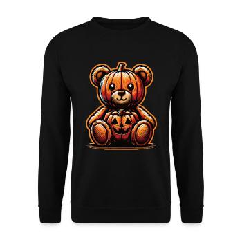 Halloween Teddy Bear Halloween Bear - Unisex Sweatshirt - black - Front - Alina (178cm) & Michal (187cm)