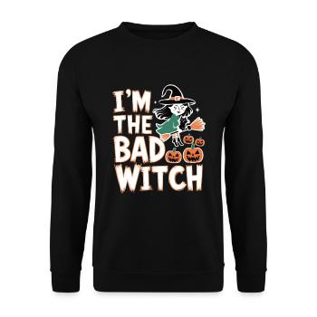 Halloween Witch I'm The Bad Witch - Unisex Sweatshirt - black - Front - Alina (178cm) & Michal (187cm)