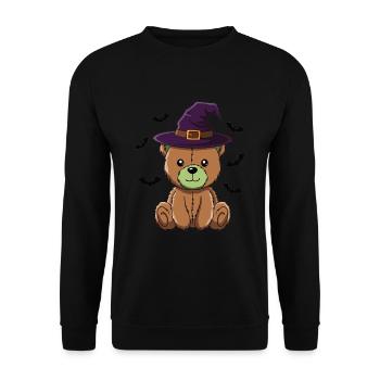 Halloween Teddy Bear Halloween Bear - Unisex Sweatshirt - black - Front - Alina (178cm) & Michal (187cm)