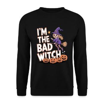 Sorcière d’Halloween Je suis la mauvaise sorcière - Sweat-shirt Unisexe - noir - Devant - Alina (178cm) & Michal (187cm)