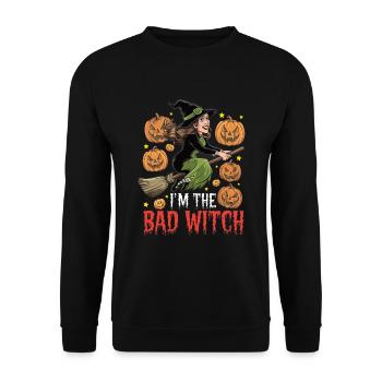 Sorcière d’Halloween Je suis la mauvaise sorcière - Sweat-shirt Unisexe - noir - Devant - Alina (178cm) & Michal (187cm)