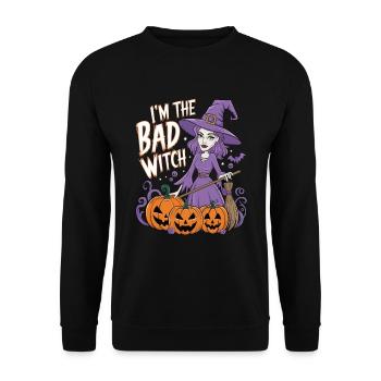 Sorcière d’Halloween Je suis la mauvaise sorcière - Sweat-shirt Unisexe - noir - Devant - Alina (178cm) & Michal (187cm)
