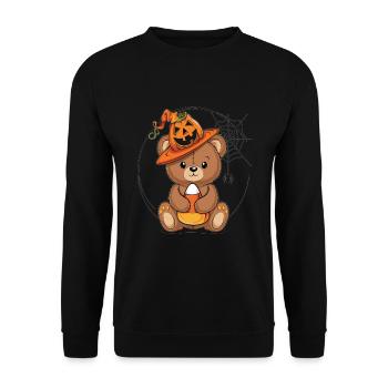 Ours en peluche d’Halloween Ours d’Halloween - Sweat-shirt Unisexe - noir - Devant - Alina (178cm) & Michal (187cm)