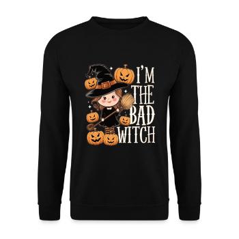 Sorcière d’Halloween Je suis la mauvaise sorcière - Sweat-shirt Unisexe - noir - Devant - Alina (178cm) & Michal (187cm)