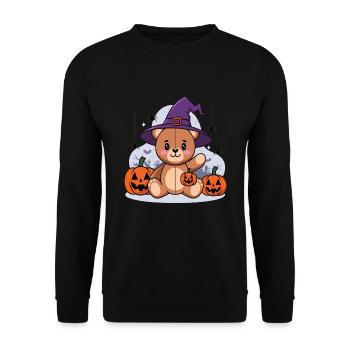 Ours en peluche d’Halloween Ours d’Halloween - Sweat-shirt Unisexe - noir - Devant - Alina (178cm) & Michal (187cm)