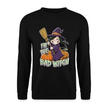 Sorcière d’Halloween Je suis la mauvaise sorcière - Sweat-shirt Unisexe - noir - Devant - Alina (178cm) & Michal (187cm)