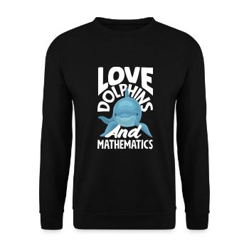 Love dolphins and math - Unisex Sweatshirt - black - Front - Alina (178cm) & Michal (187cm)