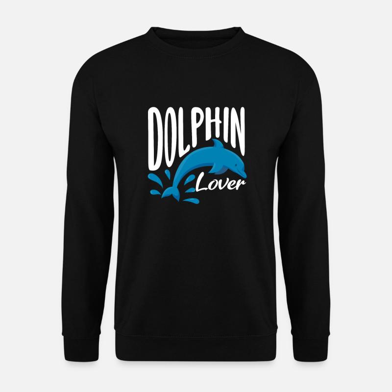 Dolphin Lover Jumping Water - Unisex Sweatshirt - black