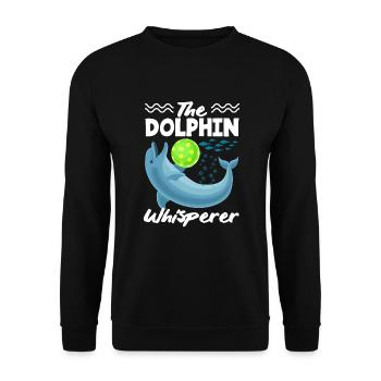 The Dolphin Whisperer with Ball - Unisex Sweatshirt - black - Front - Alina (178cm) & Michal (187cm)