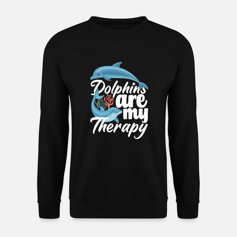 Dolphins are my therapy - Unisex Sweatshirt - black