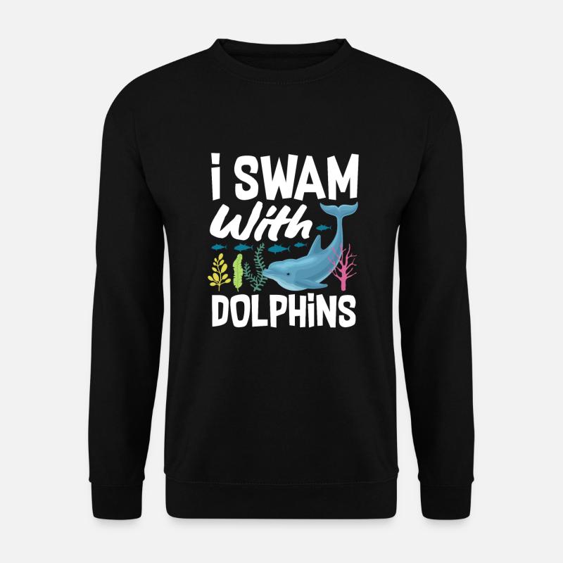 I swam with dolphins - Unisex Sweatshirt - black