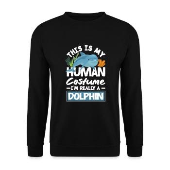 Dies Ist Mein Menschliches Kostüm Ich Bin Ein - Unisex Pullover - Schwarz - Vorne - Alina (178cm) & Michal (187cm)