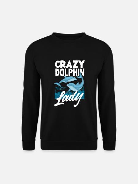 Crazy Dolphin Lady - Unisex Sweatshirt - black