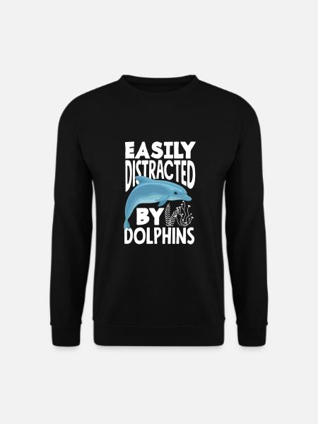 Easily distracted by dolphins - Unisex Sweatshirt - black
