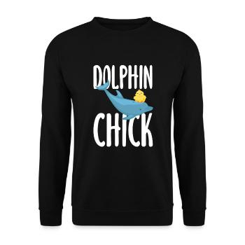 Dolphin Chick Friendship - Unisex Sweatshirt - black - Front - Alina (178cm) & Michal (187cm)
