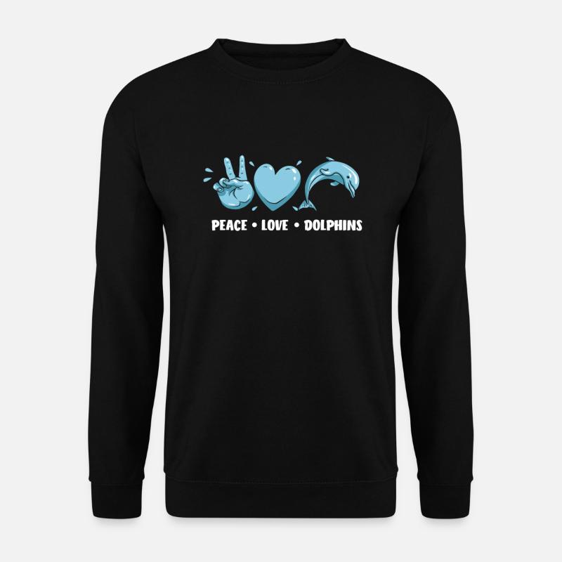 Friedfertigkeit Liebe Delfine - Unisex Pullover - Schwarz