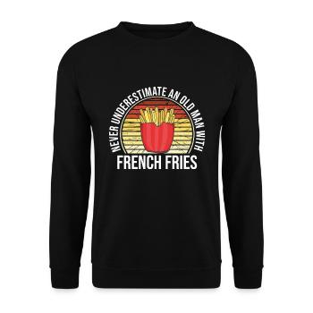 Frites drôles Frites amusantes - Sweat-shirt Unisexe - noir - Devant - Alina (178cm) & Michal (187cm)