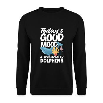 La bonne humeur du jour est sponsorisée par les dauphins - Sweat-shirt Unisexe - noir - Devant - Alina (178cm) & Michal (187cm)
