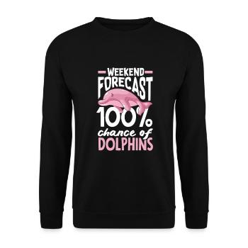 Prédiction du week-end : 100% de chances d’avoir des dauphins - Sweat-shirt Unisexe - noir - Devant - Alina (178cm) & Michal (187cm)