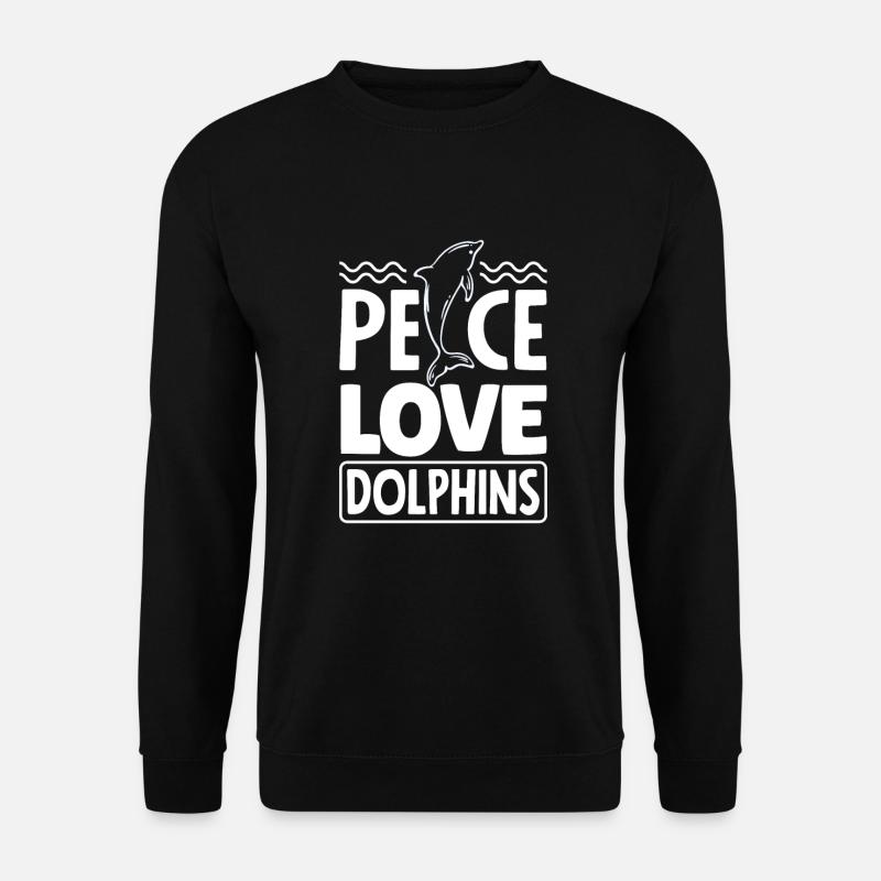 Peace Dear Dolphins - Unisex Sweatshirt - black