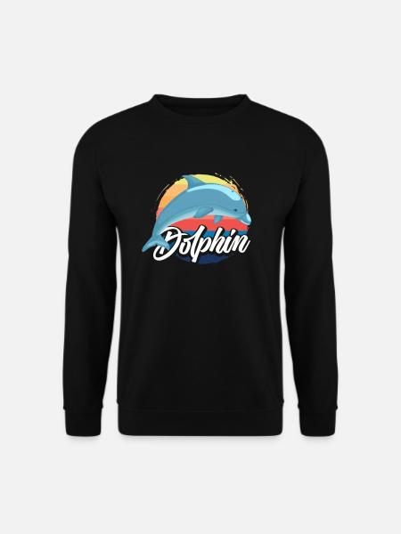 Nostalgic Dolphin Sunset Design - Unisex Sweatshirt - black