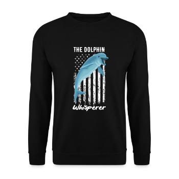 The dolphin whisperer for sea lovers - Unisex Sweatshirt - black - Front - Alina (178cm) & Michal (187cm)