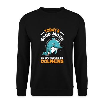 La bonne humeur du jour sponsorisée par les dauphins - Sweat-shirt Unisexe - noir - Devant - Alina (178cm) & Michal (187cm)