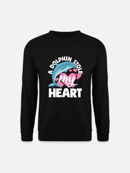 A dolphin stole my heart - Unisex Sweatshirt - black