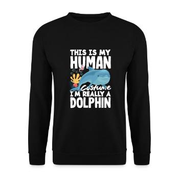 Dies Ist Mein Menschliches Kostüm Ich Bin Wirklich - Unisex Pullover - Schwarz - Vorne - Alina (178cm) & Michal (187cm)
