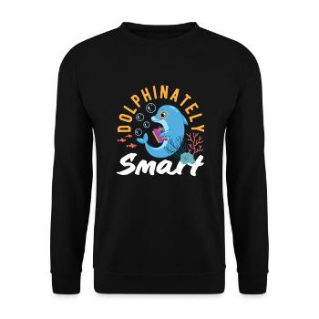 Dolphinately Smart Diver Friend - Unisex Sweatshirt - black - Front - Alina (178cm) & Michal (187cm)