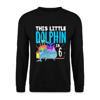 Ce petit dauphin a 6 6 ans - Sweat-shirt Unisexe - noir - Devant - Alina (178cm) & Michal (187cm)
